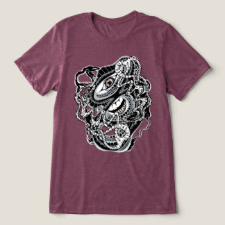 Surrealistische moderne Abstracte hersenbuiggezich Tri-Blend Shirt