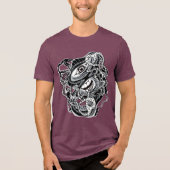 Surrealistische moderne Abstracte hersenbuiggezich Tri-Blend Shirt (Voorkant)