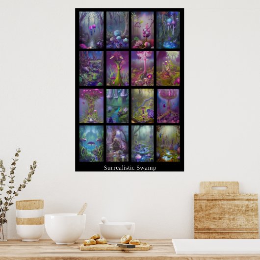 Surrealistische moeras poster (Keuken)