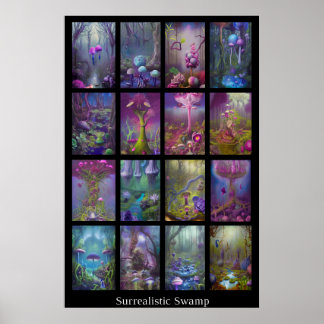Surrealistische moeras poster