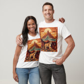 Surrealistische Mountain Lion met Native American  T-shirt (Unisex)