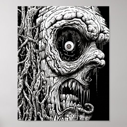 Surrealistische nachtmerrie Monster Verpletterd Tu Poster (Voorkant)