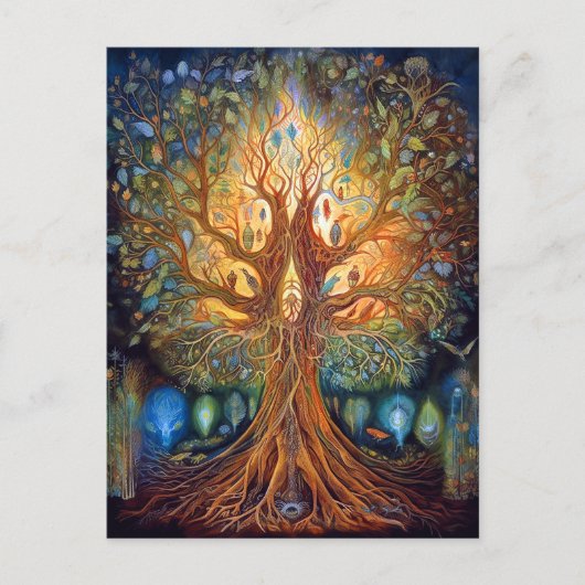 Surrealistische Natuur van de levensboom Briefkaart (Voorkant)