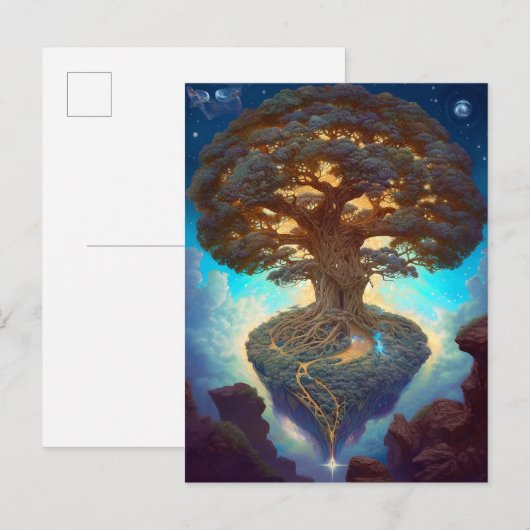 Surrealistische Natuur van de levensboom Briefkaart (Voorkant / Achterkant)
