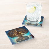 Surrealistische Natuur van de levensboom Glazen Onderzetter (Schuin)