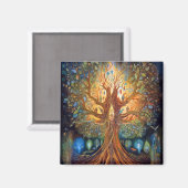 Surrealistische Natuur van de levensboom Magneet (Voorkant / Achterkant)