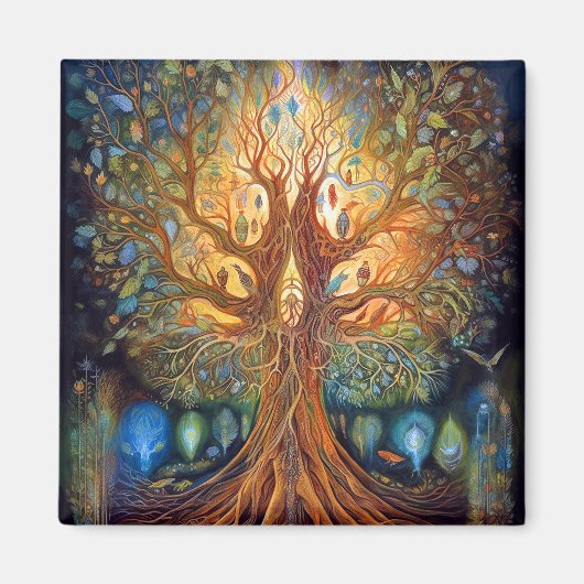 Surrealistische Natuur van de levensboom Magneet (Voorkant)