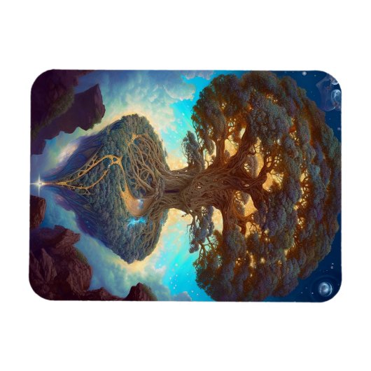 Surrealistische Natuur van de levensboom Magneet (Horizontaal)