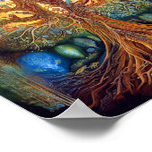 Surrealistische Natuur van de levensboom Poster (Hoek)