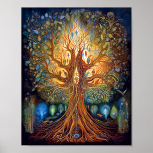 Surrealistische Natuur van de levensboom Poster