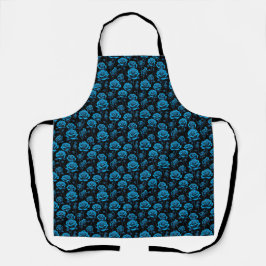 Surrealistische Neon Blauwe Rozen Schort