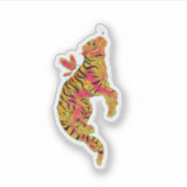Surrealistische neon tijger sticker (Voorkant)