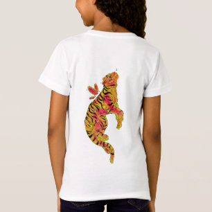 Surrealistische neon tijger t-shirt