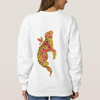 Surrealistische neon tijger trui