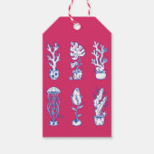 Surrealistische Oceaan Botanicals Cadeaulabel (Voorkant)