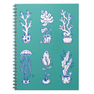 Surrealistische Oceaan Botanicals Notitieboek