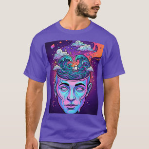 Surrealistische oceaan open geest popart t-shirt
