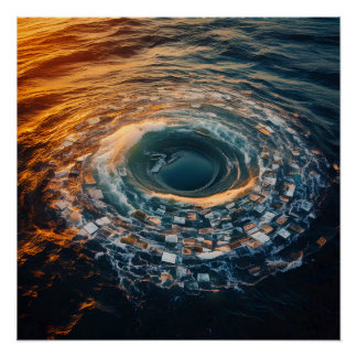 Surrealistische Ocean Maelstrom van herinneringen Perfect Poster