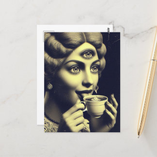Surrealistische ochtendkoffie briefkaart