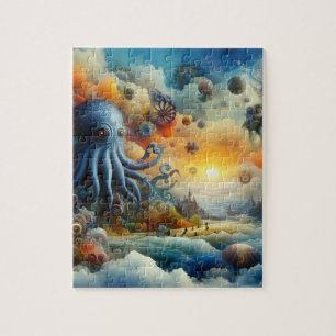 Surrealistische octopus en onderwater scène legpuzzel