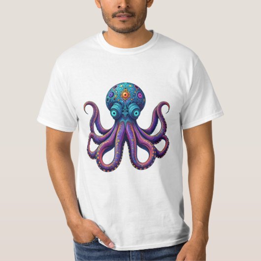 Surrealistische octopus Logo | meerogige koppotige T-shirt (Voorkant)