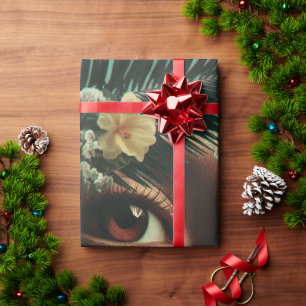 Surrealistische ogen en bloemen met vlinders cadeaupapier