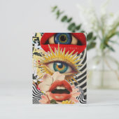 Surrealistische ogen en lippen briefkaart (Staand voorkant)