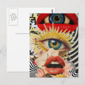 Surrealistische ogen en lippen briefkaart (Voorkant / Achterkant)