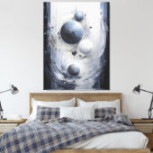 surrealistische omloopbaan canvas afdruk (Insitu (Slaapkamer))