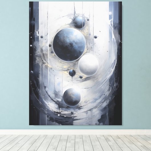 surrealistische omloopbaan canvas afdruk (Insitu (Houten vloer))