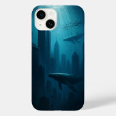 Surrealistische onderwaterstad iPhone Case (Achterkant)