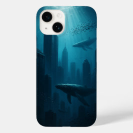 Surrealistische onderwaterstad iPhone Case