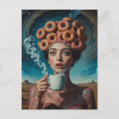 Surrealistische ontbijt donuts  briefkaart (Voorkant)