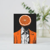 SURREALISTISCHE ORANJE PERSOON BRIEFKAART (Staand voorkant)
