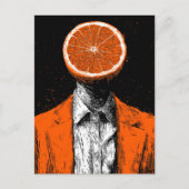 SURREALISTISCHE ORANJE PERSOON BRIEFKAART (Voorkant)