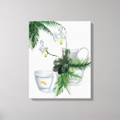 surrealistische orchideeëngoudvis canvas afdruk (Voorkant)