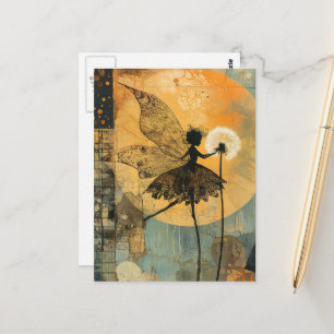 Surrealistische Paardenbloem Fee Briefkaart