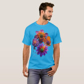 Surrealistische Paarse bloem T-shirt (Voorkant volledig)
