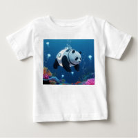 Surrealistische panda-onderzeeër die bioluminescen