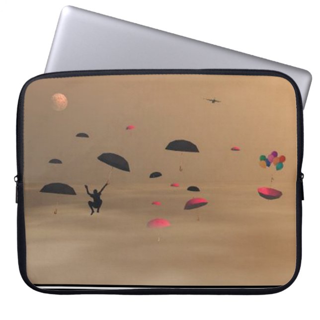 Surrealistische paraplu regen laptop tas (Voorkant)