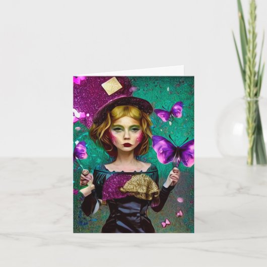 Surrealistische partijvoorzitter notitiekaartje (Voorkant)