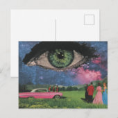 Surrealistische Party Retro People en Car Eye in d Briefkaart (Voorkant / Achterkant)