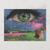 Surrealistische Party Retro People en Car Eye in d Briefkaart (Voorkant)