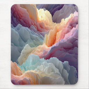 Surrealistische Pastel Regenboog Bergen Fantasie L Muismat