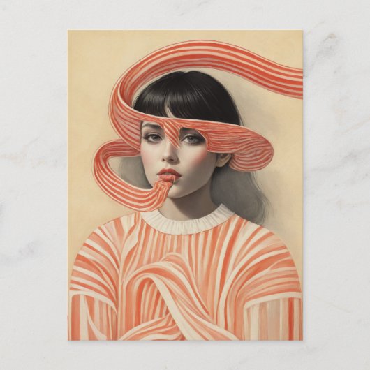 Surrealistische pepermuntster briefkaart (Voorkant)