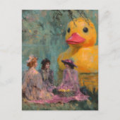 Surrealistische picknick met rubber eend briefkaart (Voorkant)