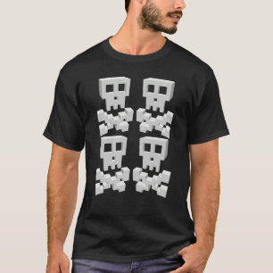 Surréalistische Pixel Schedels Grote minimalistisc T-shirt