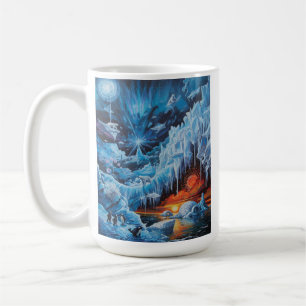 Surrealistische pool fantasie Aurora Borealis Koffiemok