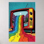 Surrealistische Pop Art: Rainbow op het scherm Poster (Voorkant)
