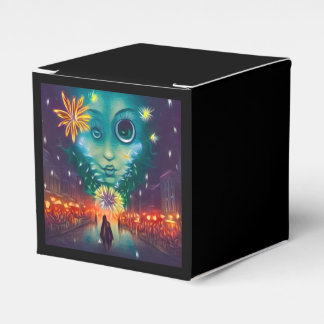Surrealistische popvuurwerk & gezicht bedankdoosjes